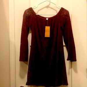 NWT Small wine Lace dress
